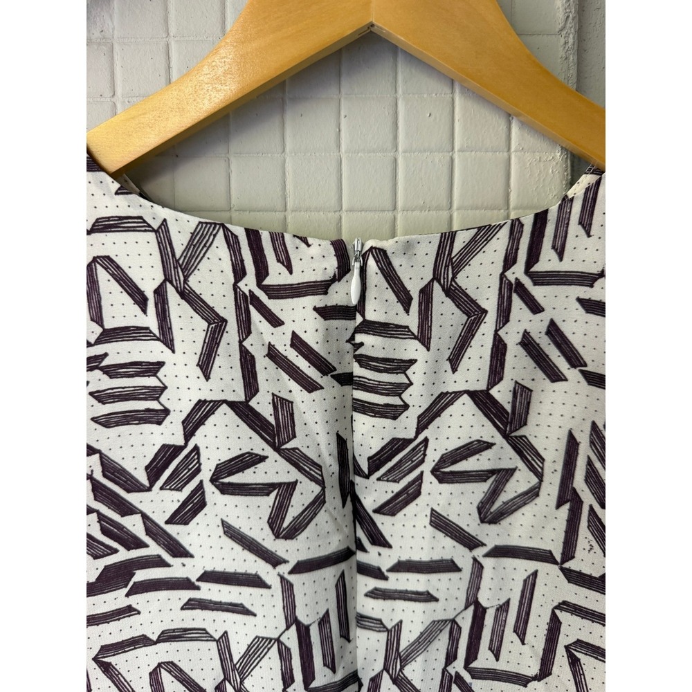 Amanda Uprichard 100% Silk Abstract Geometric Rainbow Border Shift Dress Women P - Picture 7 of 10